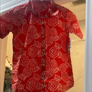 Carter's Red Pineapple Print Button Down Shirt
